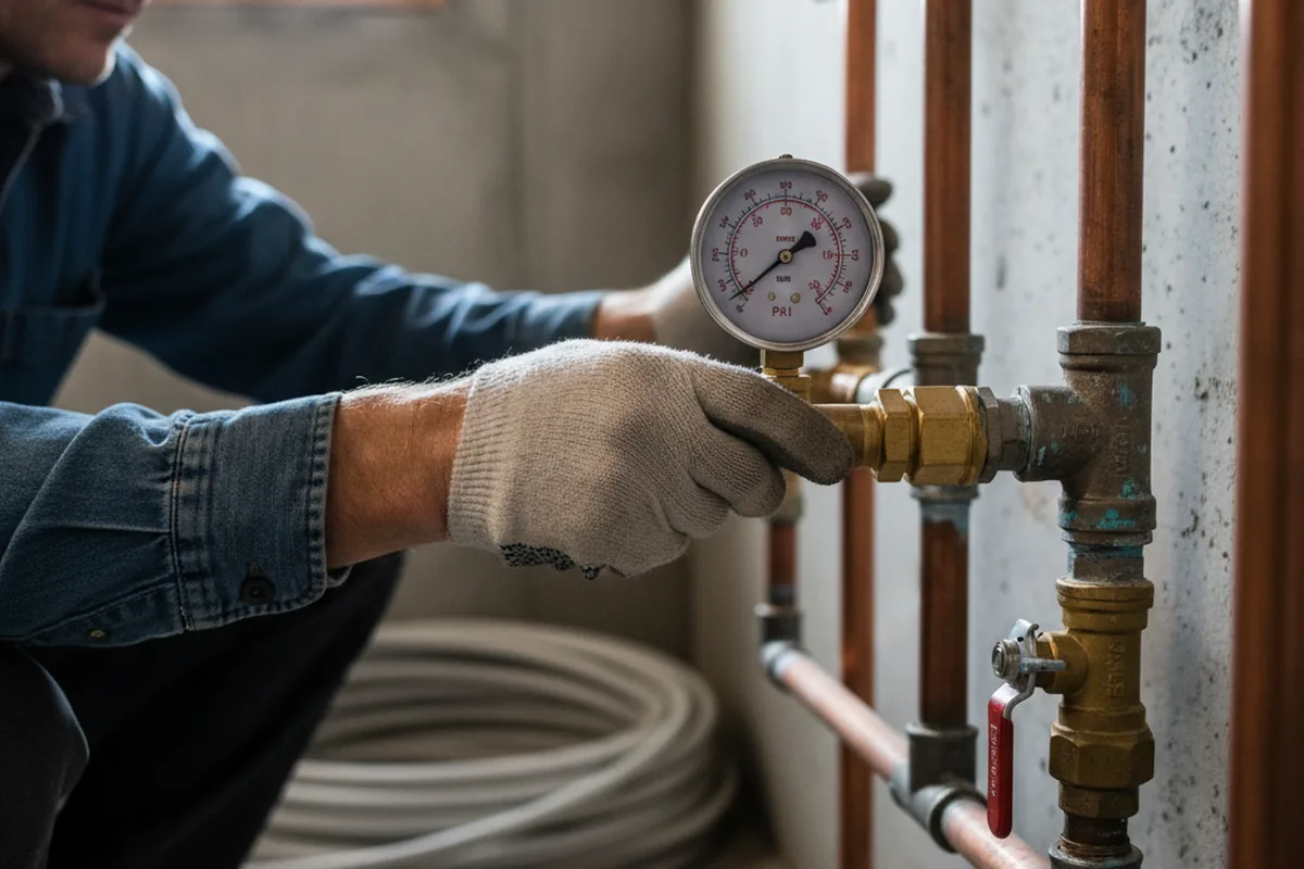 Pressure testing a repaired line during Water Line Repair in Millville